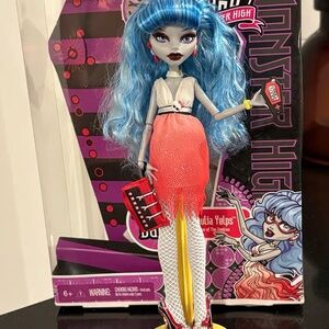 Monster High Doll with Blue Hair and Red Outfit